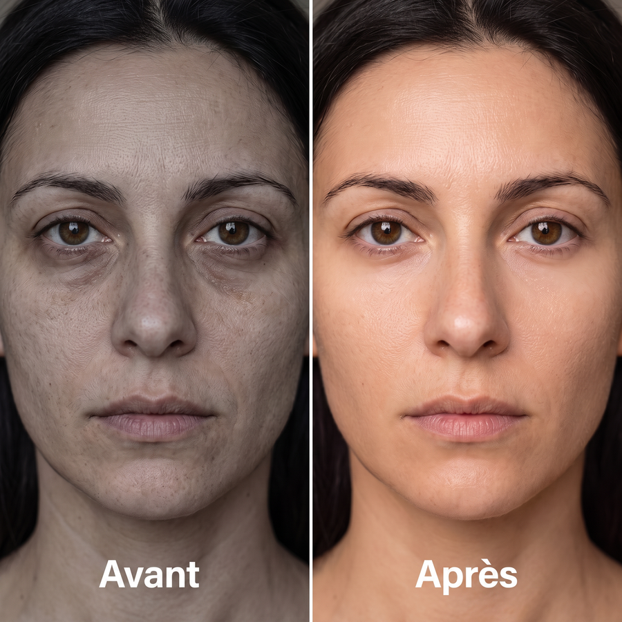 Avant / Après : cernes éclaircis, peau lumineuse