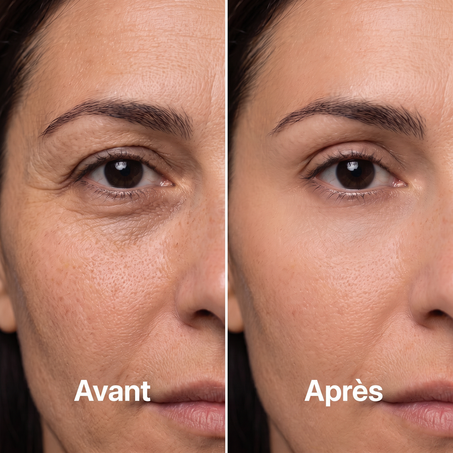Avant / Après : pattes-d'oie atténuées